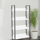 Libreria in Legno 139x73x35 cm Scaffale 4 Ripiani per Ufficio Bianco