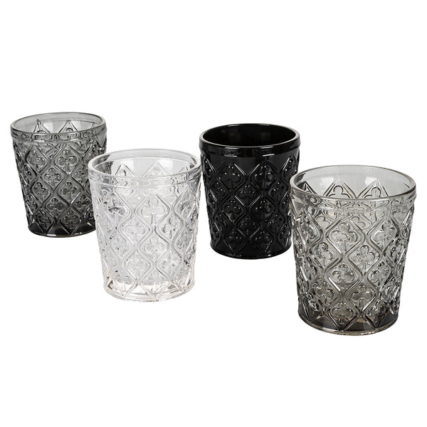 online Set 4 Marrakech Stones Wassergläser in Villa d'Este Home Tivoli Grey Glass