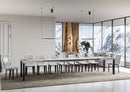 Tavolo Allungabile 140-400x90x77 cm Everyday Bianco Frassino Gambe Antracite