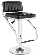 Sgabello con Alzata a Gas e Seduta Girevole in Similpelle Motti Kansas Nero