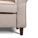 Poltrona Moderna con Cuscini Rimovibili in Tessuto di Lino e Spugna Crema 95x84x92 cm 
