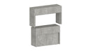 Set 2 Panche Allungabili 66/290x25x45 cm Pratika Singola A e B Cemento  