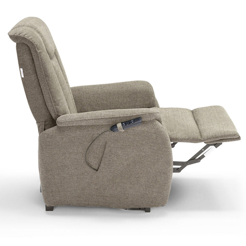 Poltrona Alzapersona Elettrica 2 Motori 76x96x105 cm in Tessuto Boston Fango