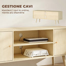 Mobile TV da 55" con 2 Armadietti e 2 Ripiani Aperti 120x34x50 cm in Legno e Truciolato Color Legno      