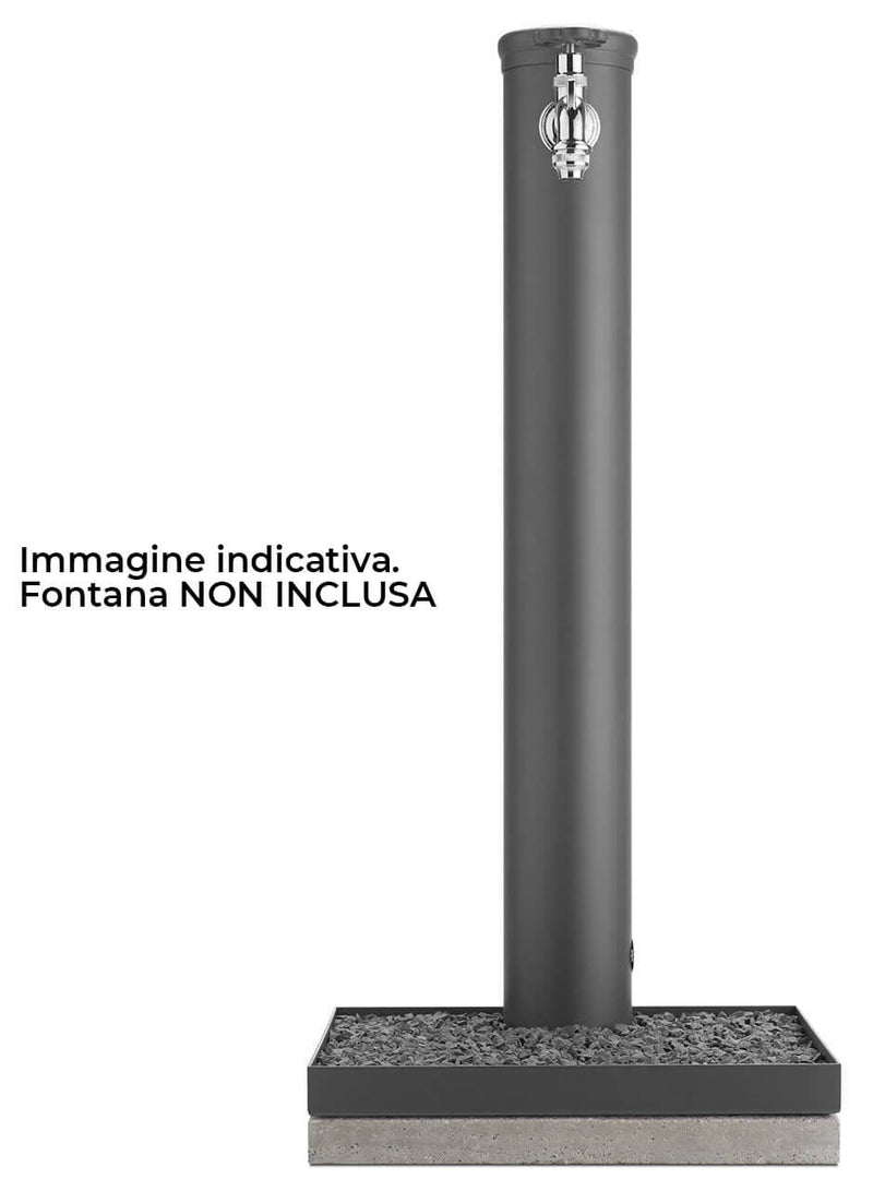 Base Portaciottolo per Fontane 40x40x8 cm in Metallo con Base in Cemento Belfer 42/BSE/10 Ciclamino