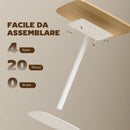 Tavolo da Pranzo Quadrato 60x60x75 cm con Piano Effetto Legno Base in Acciaio e Piedini Antiscivolo Legno Naturale      