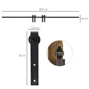 Kit Porta Scorrevole 183x0,6x18 cm con Binari Fermi e Guide Stile Industriale in Acciaio al Carbonio Nero      