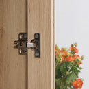 Credenza 1 Cassetto 4 Ante in Vetro 76x40x183 cm in Legno Naturale