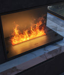 Camino a Vapore Elettrico Bifacciale Angolare a Destra 80x50x40 cm Invapo Corner P800 con Ricarica Automatica Nero      