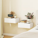 Set di 2 Comodini Sospesi Moderni 40x30x15 cm con Cassetto in Legno Bianco      