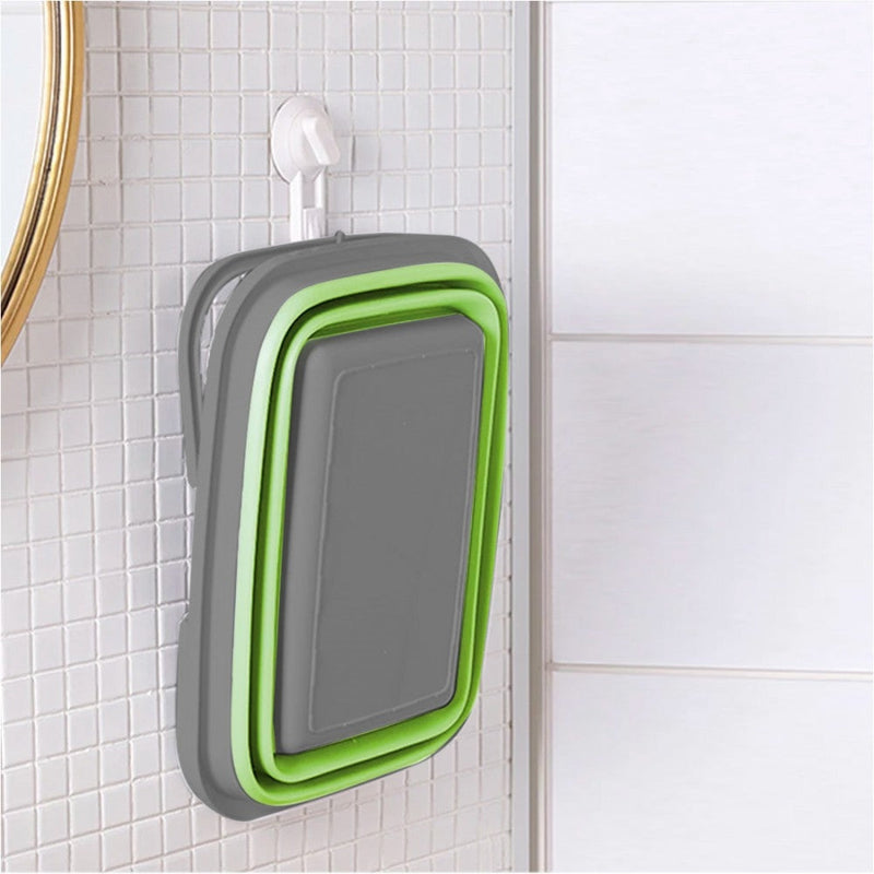 Bacinella Contenitore Salvaspazio 9 Litri Pieghevole Multiuso con Manici Verde