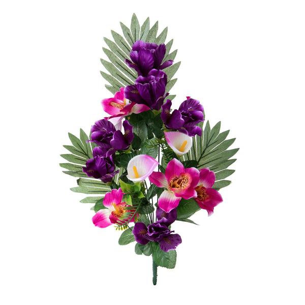 Set 3 Fiori Artificiali Frontale Iris Calle 52 cm prezzo