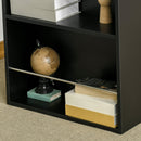 Tavolo Alto da Bar 112x57x106 cm con Mensole in Legno Nero