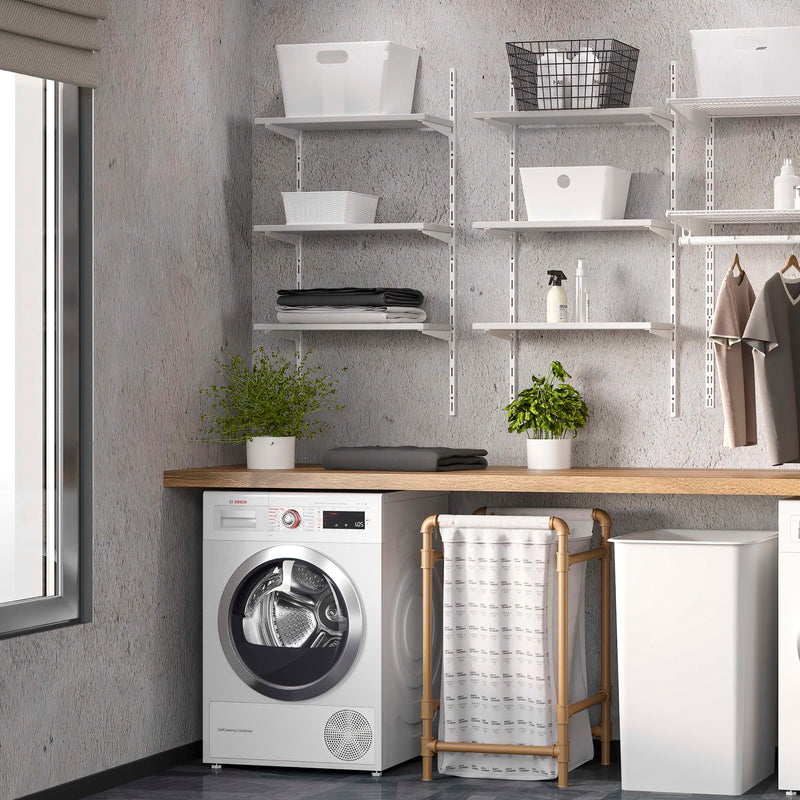 Kit per Fissaggio Mensole 230 mm in Acciaio Emuca Bianco