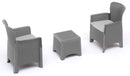 Set Salotto da Giardino in Resina 2 Poltrone e Tavolino Taddei Idro Grigio Scuro