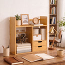 Organizer da Scrivania Reversibile 48x19,5x46 cm con 2 Cassetti Portaoggetti Multifunzionale in Bambù      