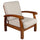 Holzsessel mit Kissen 66x85x83cm Vandi Ecru