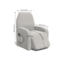 Copripoltrona Reclinabile Elasticizzato Taglia Unica con Tasca Laterale Grigio Scuro