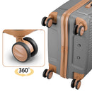 Set 3 Valigie Rigide 90-59-38L Ruote Easy Roll Manico Telescopico in ABS Grigio      