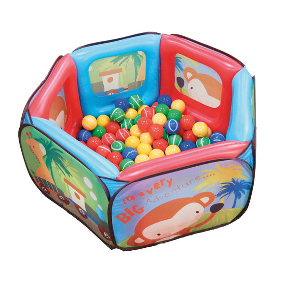 Aufblasbare Ringbox mit 100 bunten Bällen für Kinder online