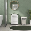 Mobile Sottolavabo Mobiletto Bagno Moderno 41,5x35,5x59 cm Rivestimento in Melamina Bianco      