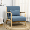 Poltroncina  66x80x77,5 cm in Tessuto Effetto Lino Blu