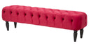Puff Chantal Bordeaux 149,5x40,5x43 cm Velluto Sintetico e MDF e Spugna Bordeaux