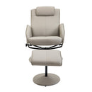 Poltrona Relax Reclinabile con Poggiapiedi in Similpelle Grigio 