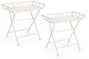 Set 2 Tavolini 63x40x60 cm Emily in Acciaio