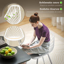Set 4 Sedie da Pranzo Design Moderno con Schienale Traforato in Plastica Bianco    