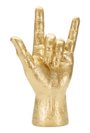 Statua Mano ""Yeah"" 14,5x23x7 cm in Poliresina Oro