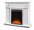 Camino Elettrico da Pavimento ad Angolo 100x100x50 cm Effetto Fiamma 1500W Marina angolo & Miriam Bianco