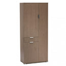 Armadio 3 Ante 1 Cassetto 75x38x174 h cm in Truciolare bilaminato Rovere grigio