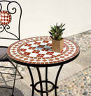 Tavolino Tondo da Giardino Ø55 cm in Ferro Vorghini Mosaico