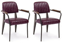 Set 2 Sedie Imbottite 60x63x81 cm Nelly in Ecopelle Bordeaux Vintage