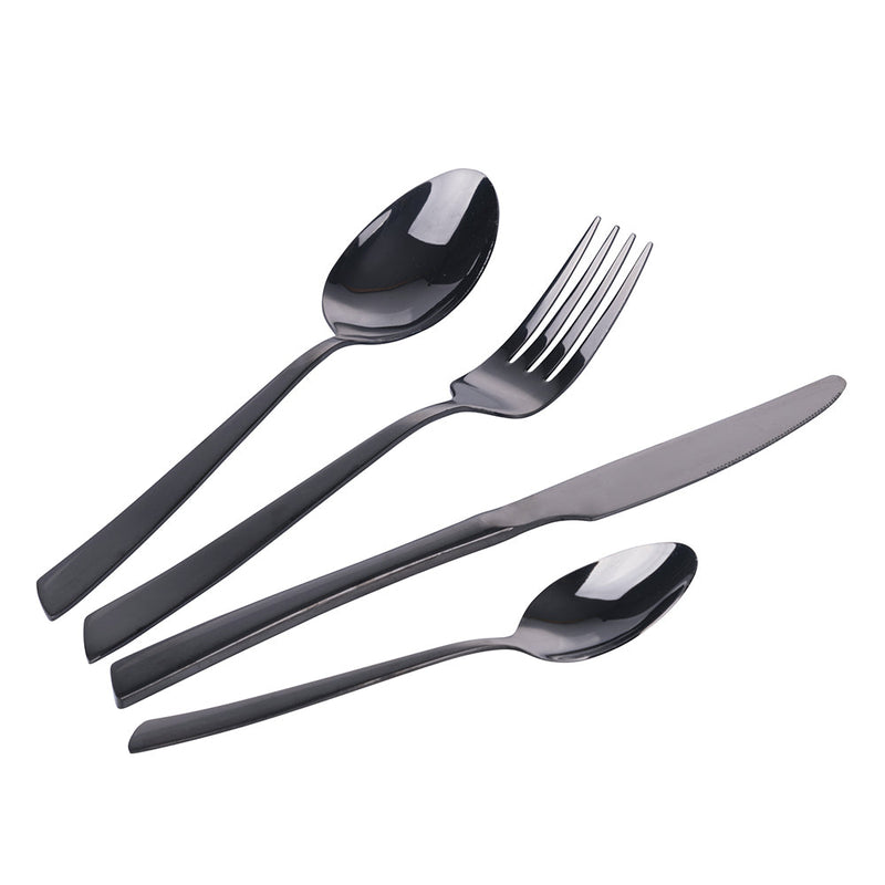 Servizio Set di Posate 24 Pezzi in Acciaio Inox VdE Tivoli 1996 Cut Nero