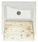 Mobile Lavatoio 63x60x87 cm 2 Ante Asse in Legno Montegrappa Acqua Edilla Bianco