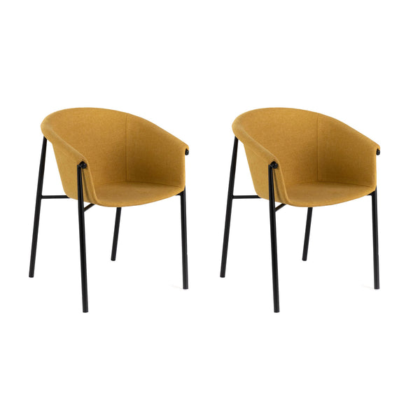 acquista Set 2 Sedie 58x56xH79 cm in Tessuto Nari Giallo