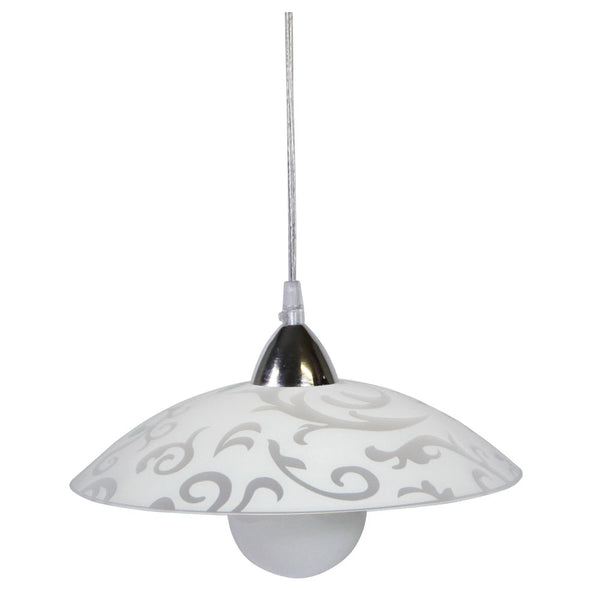 acquista Aufhängung D30 1xE27 Chrom-transparenter Rahmen Glasplatte weiß E-Energy Melissa