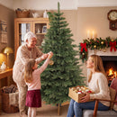 Albero di Natale Artificiale Ø130x210 cm con 1161 Rami e Base Pieghevole in Legno e Metallo Verde      