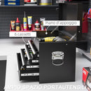 Cassetta per Attrezzi 6 Cassetti con Serratura 60x26x34 cm in Acciaio Nero