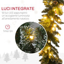 Ghirlanda Natalizia con 50 Luci LED e Decorazioni 180x30x30 cm Verde  