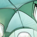 Tenda da Campeggio Idrorepellente 455x230x180 cm 6 Posti con Protezione UV e Pali in Fibra di Vetro Verde  