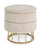 Pavlina Container Hocker in Beige mit Stoff in Samtoptik bezogen