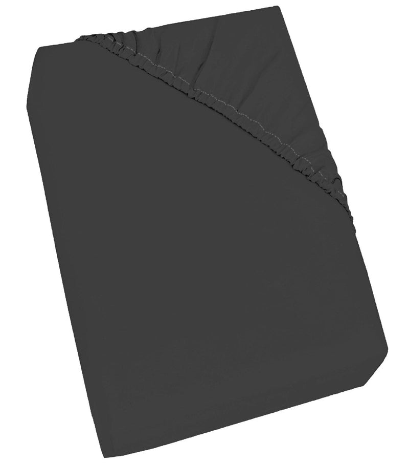 Lenzuolo Sotto con Angoli ed Elastico Tinta Unita Grigio Scuro Varie Misure