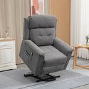 Poltrona Alzapersona Elettrica 89x96x108 cm in Tessuto Effetto Lino Grigio