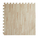 Tappeto Puzzle per Bambini Effetto Legno 4 Pezzi 60x60 cm Bianco