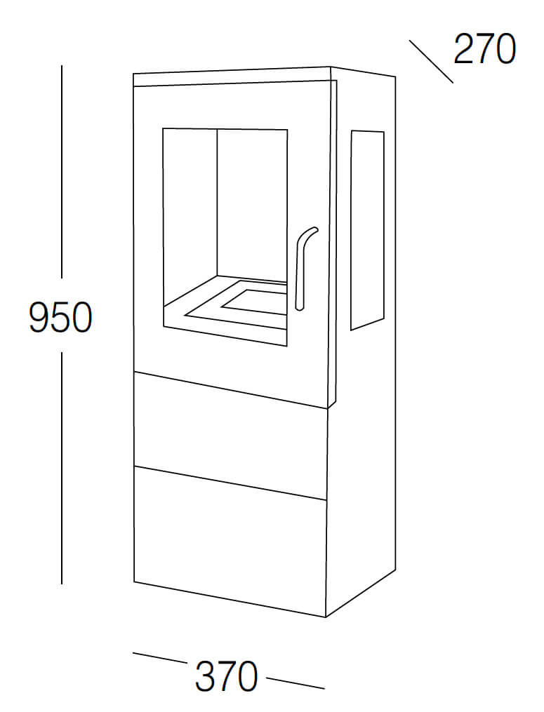Stufa a Bioetanolo da Interno 2.5kW Karlsen Ruby Sappada Nero