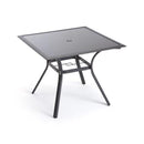 Tavolo da Giardino Quadrato in Alluminio con Top in Vetro Taddei Alcor 90