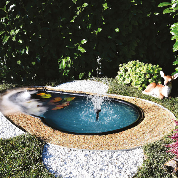 prezzo Schwarzer künstlicher Gartenteich 145 x 87 x 53 cm 300 Liter